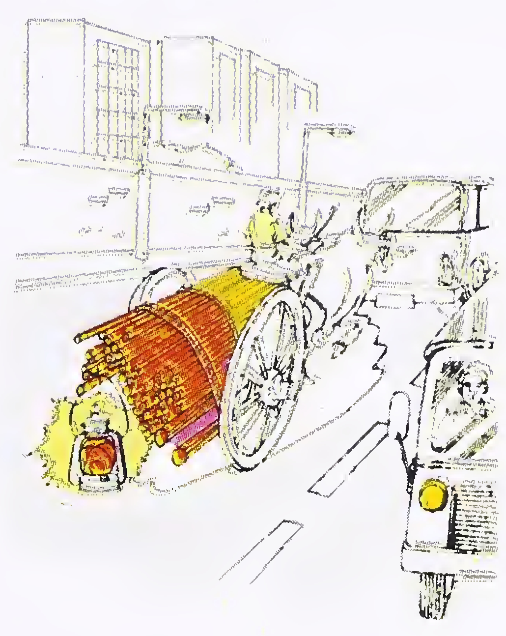চিত্র 17. রাতে, ষাঁড়-কার্টে প্রজেক্ট লোডের এক্সট্রিম পয়েন্টে একটি আলোকিত লাল প্রদীপ করুন