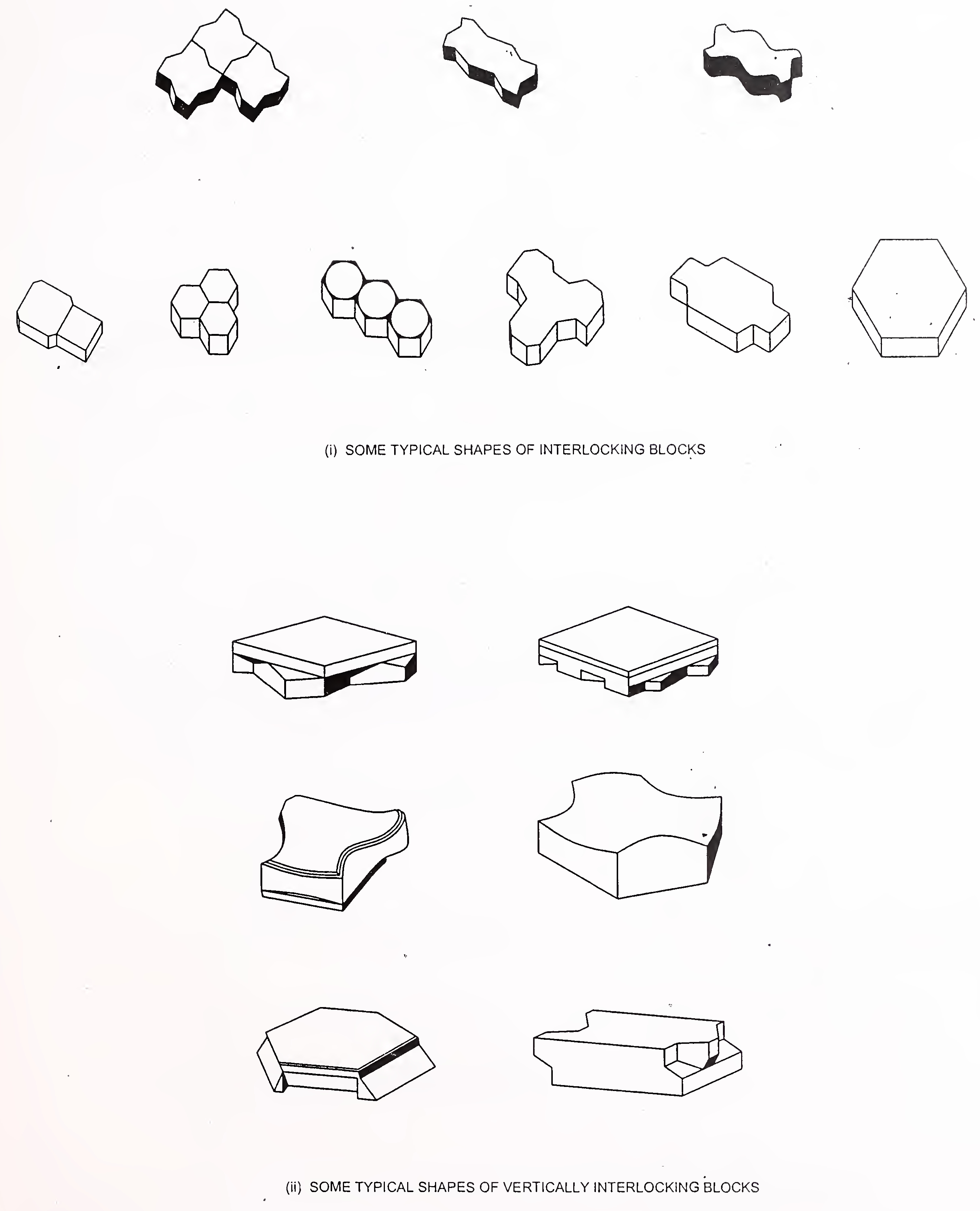 Fig. 1. Some shapes of interlocking blocks