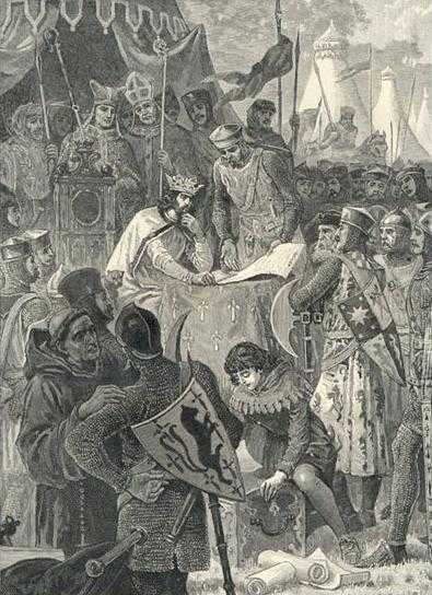 In 1215 King John was forced by his noblemen to agree to the Magna Carta