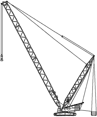 Figure A.7 — Mobile crane with additional counterweight