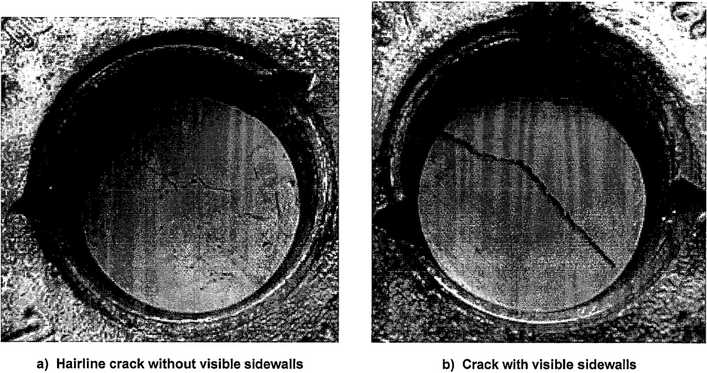 Figure E.1—Cracks in the monolithic porous mass of an acetylene cylinder