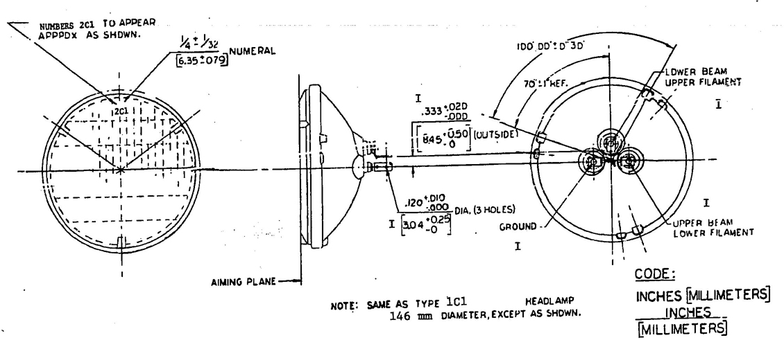 FIG. 8—TYPE 2C1 HEADLAMP UNIT 146 mm DIAMETER